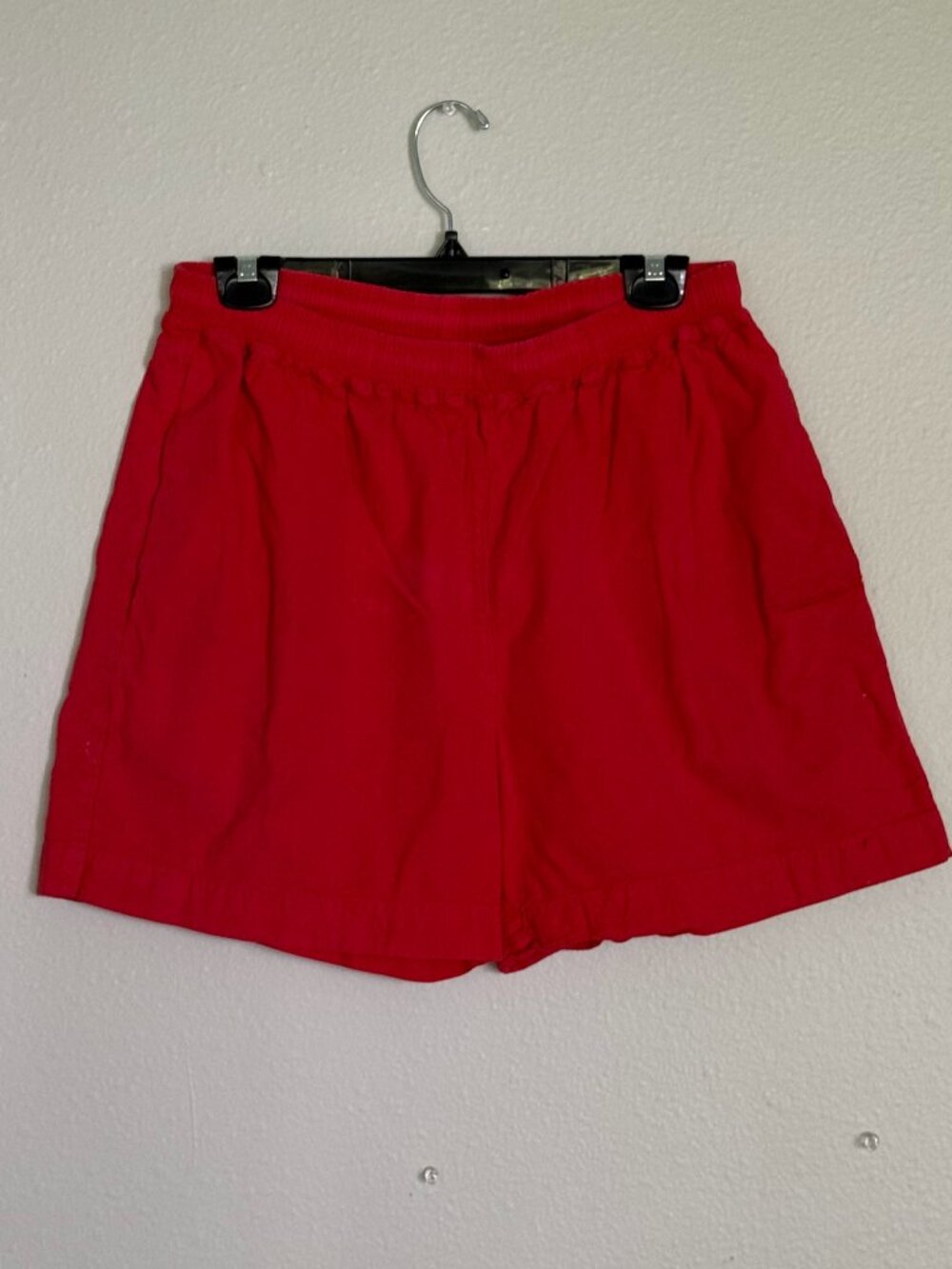 Vintage 90s BYE-BYE Red Paint Splatter Distressed Shorts - Size L
